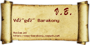 Vágó Barakony névjegykártya